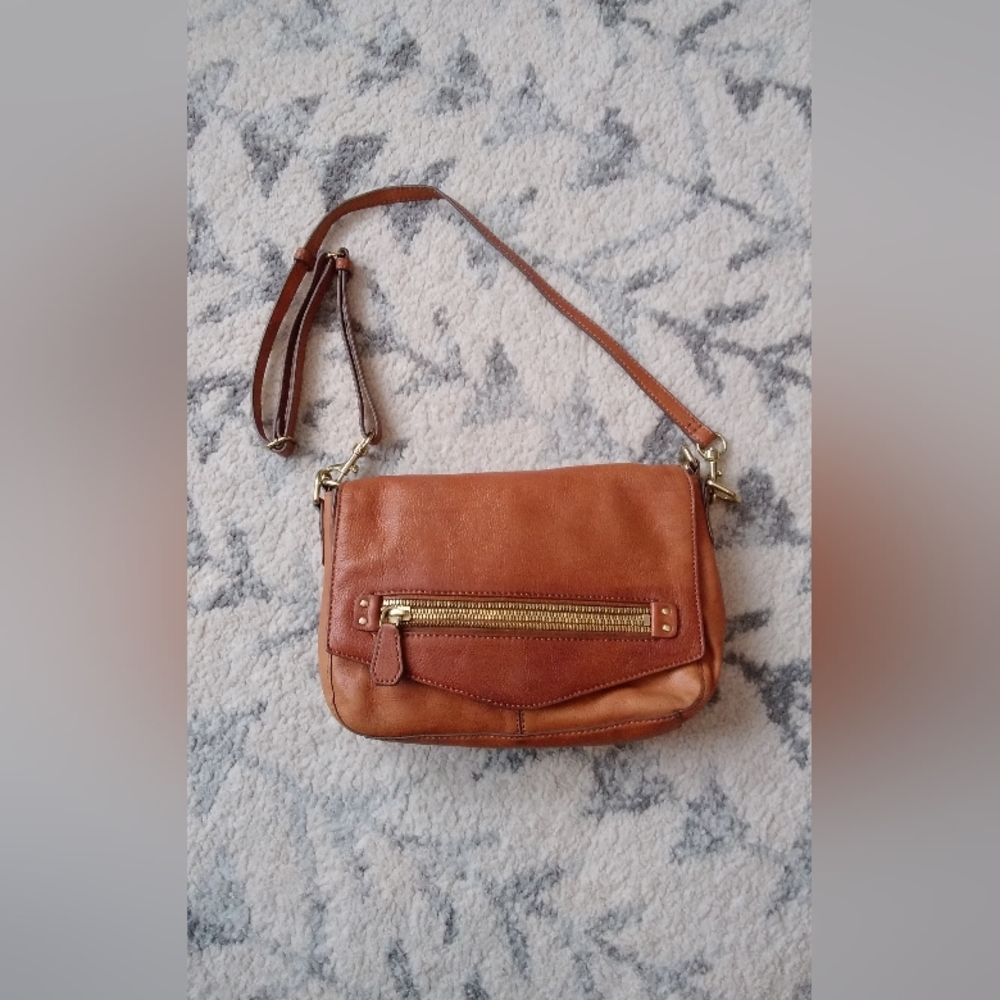 J. Crew Brown Leather Crossbody - Picture 1 of 11
